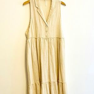 Free People Pastel Yellow Gingham Linen/Cotton Summer Dress